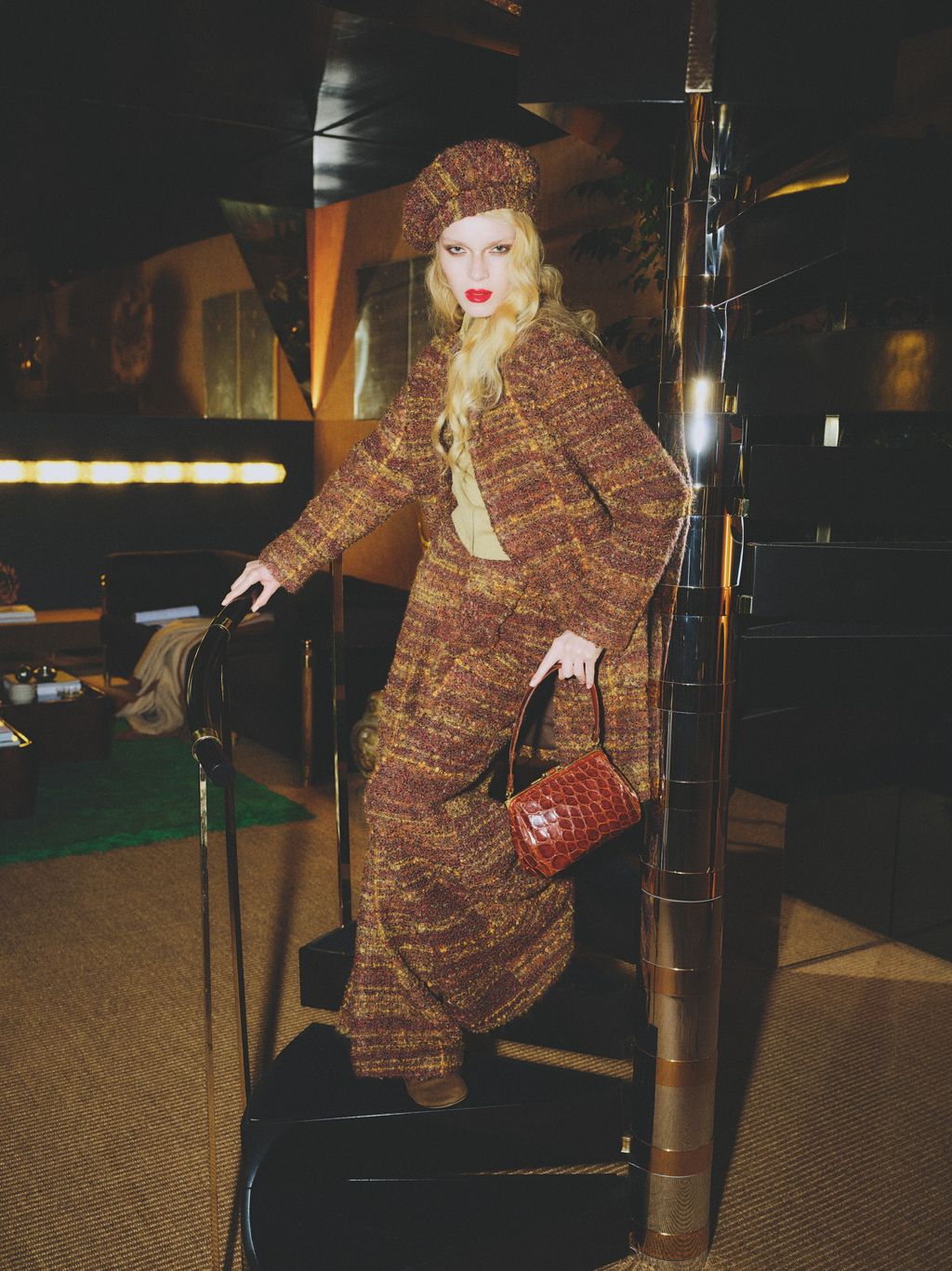 Boucl mohair wool coat trousers and hat baby cashmere jacket Loro Piana